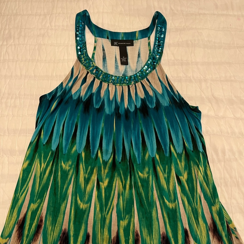 INC International Concepts dressy colorful tank size M.